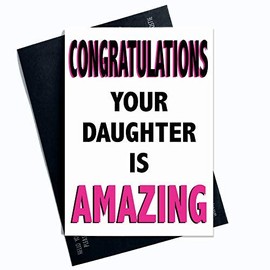 Funny Father's Day Card Funny Birthday Card Your Daughter Is Amazing Christmas Card PC342