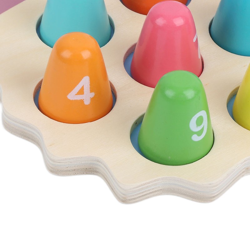 Children Wood Math Number Counting Matching Game Hedgehog Shaped Puzzle