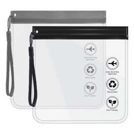 HANHOST 2 Pack TSA Approved Clear Toiletry Bag Set - 20x20cm Leakproof Travel Essentials for Airports, Reusable EVA Cosmetic Organizer with Handle, TSA Compliant Toiletry Bag for Men & Women Travel