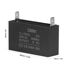 Petrol Generator Capacitor 350VAC ABS CBB61 Capacitor 11μF Air Conditioning Motor Capacitor for 50Hz 60Hz Engines