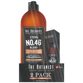 THE BOTANIST 2Pack Barber Collection, Shampoo Charcoal 500 ml + Body Lotion 100 ml, Total 650 ml