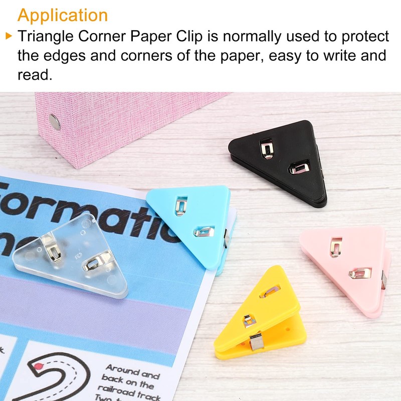 PATIKIL Multifunctional Document Clip,10Pcs Triangular Clips for Books Pages, Prevent