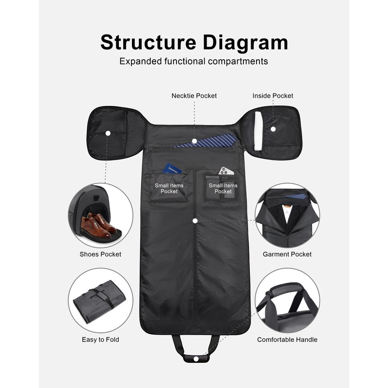 NPBAG Convertible Garment Duffle Bags for Travel - Carry on