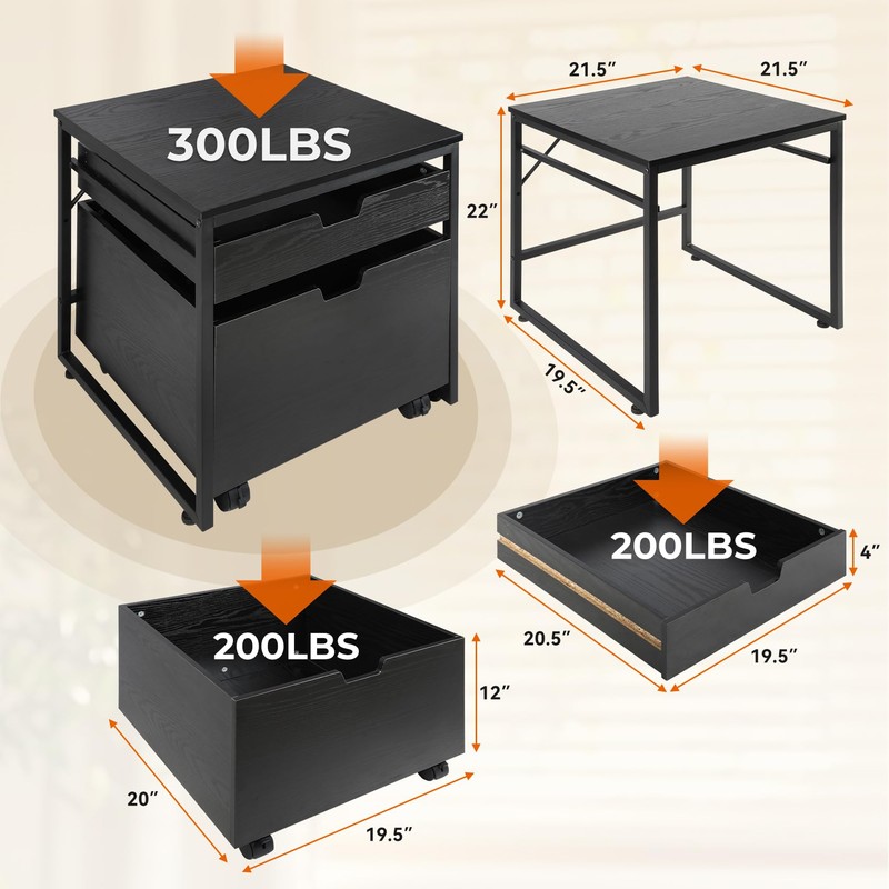 TC-HOMENY Mini Fridge Stand with Storage Drawer, 300 lb Load
