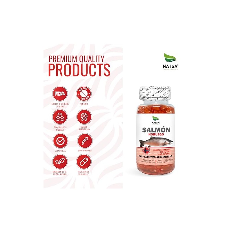 Salmón Noruego 100 cápsulas, calidad Premium
