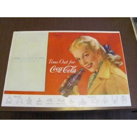 Coca-Cola Coca Cola Vintage 1948 NOS 11 x 16 Unused Football Program Two Sided Page