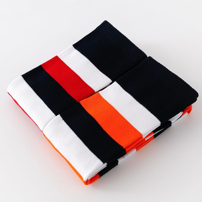 Kayhoma Extra Long Cotton Stripe Thigh High Socks USA Flag