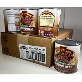 KEYSTONE All Natural Ground Beef 28 Ounce Oz Cans Case Pack of 12