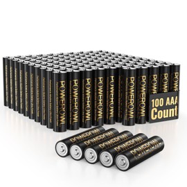 POWEROWL High-Capacity Alkaline AAA Batteries 100 Pack, 1.5v Long Lasting Triple A Battery, 10-Year Shelf Life