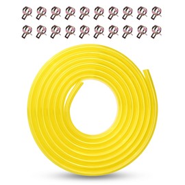 YGQ 6 mm PU Fuel Gas Line Petrol Hose 1/4 Inch Polyurethane Hose 3 Metres for Lawn Mowers ATV Go-Kart Dirt Bike Small Engine with 20 Clamps (Yellow, 6 mm x 8 mm)