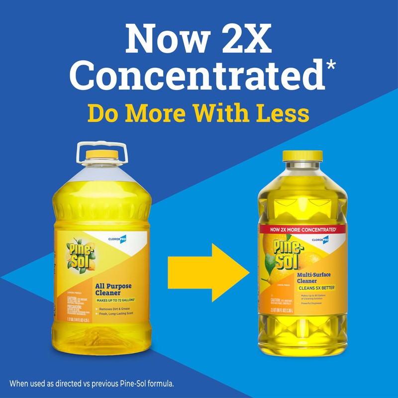 Pine-Sol Multi-Surface Cleaner, CloroxPro, 2x Concentrated Formula, Lemon Fresh, 80