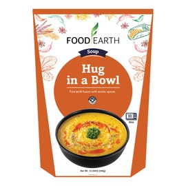 Food Earth Hug in a Bowl | Five Lentil Soup with Exotic Indian Spices & Coconut Cream | Vegan & Gluten-Free | Rich, Creamy & Comforting | 10.58oz (300g)