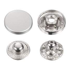 HARFINGTON 30 Set Press-Stud Cap Button 15mm Metal Snap Fastener Alloy Sew-on Snap Buttons for Coats Bags Leathers Marine Boat Canvas, Matte Sand