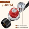 0-30 PSI Adjustable Propane Regulator with Gauge, 5 FT