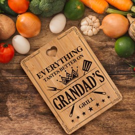 Apjielop Grandad Gifts - Engraved Bamboo Cutting Board, Grandpa Gifts with Touching Sayings, Birthday & Christmas Presents
