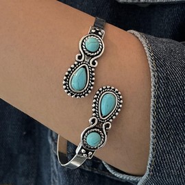Turquoise Bracelet for Women Boho Western Cuff Bracelets for Women Trendy Western Jewelry Gift