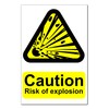 Caution Risk of Explosion Warning Stickers x2 Peel and Stick