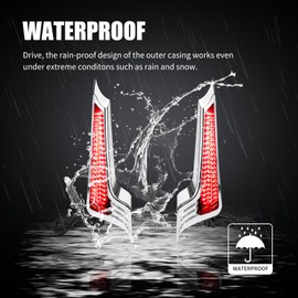 Bravema Motorcycle Rear Fender Filler Panel LED Lights Brake Lamp Turn Signals Fit for Harley Touring Steet Glide Road Glide 2014-2023 (Silver Housing Red Lens)