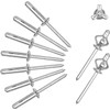 3/16" x 3/4" Tri-Fold Rivets Assortment - 150Pcs,Silver Tri-fold Exploding