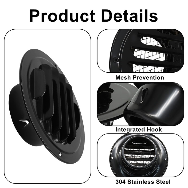 OSVJE 3 Inch Stainless Steel Air Vent Cover, 2 Pack