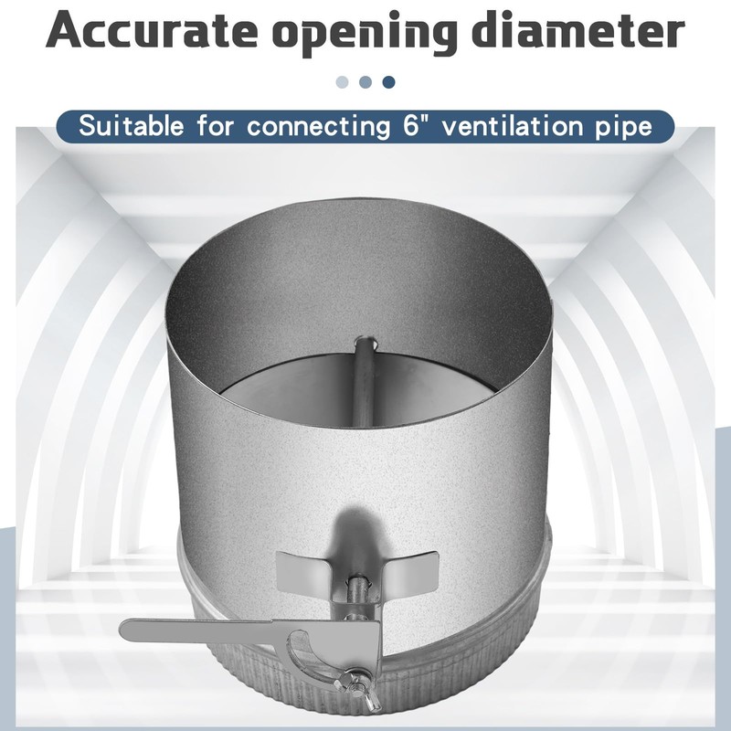 Therwen Backdraft Damper Duct Manual Volume Damper with Sleeve Galvanized