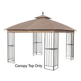 APEX GARDEN Canopy Top for Garden Treasures 10 ft x 10 ft Brown Metal Square Semi- Gazebo Model #L-GZ038PST-F (Top Only) (Tan)