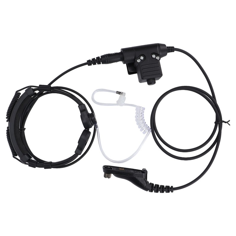 7.1mm Throat Mic Earpiece Retractable Walkie Talkie Headset with U94