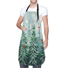 Granbey Colorful Dog Paws Apron, Christmas Tree, 28 x 33"