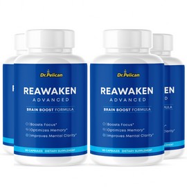 Pelican Vitamins ReAwaken Advanced-Brain Support- 4 Bottles- 240 Capsules