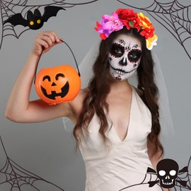 YARIEW Mexican Rose Flower Headbands for Women Plastic Flower Headband Day of the Dead Flowers Crown Headbands Cinco De Mayo Party Costume Festival Headband Floral Headpiece