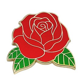 Pinsanity Red Rose Enamel Lapel Pin