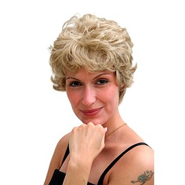 CLASSY Lady QUALITY Wig RETRO middle-aged matured BLOND/BRUNETTE mix CURLY (6422 Colour 613L/18)