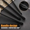 Joincook Black Unique Silverware Set,16-Piece Stainless Steel Cutlery Set for