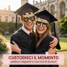 HAPZUR Occhiali Laurea 8 Pezzi - Gadget e Accessori Divertenti per Foto Props, Decorazioni e Addobbi per una Festa Indimenticabile.