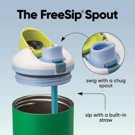 Owala FreeSip Tumbler Insulated Stainless Steel Water Bottle with Built-in Straw and Side Handle, For Travel, Work, School, and Sports, 40oz, BPA Free, Leak Proof, Putting Green