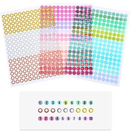 6 Sheets Colorful Circles Stickers Pack Translucent Color Coding Dots Labels Assorted Color Code Sticker for Customizing Planners to Do List Calendar