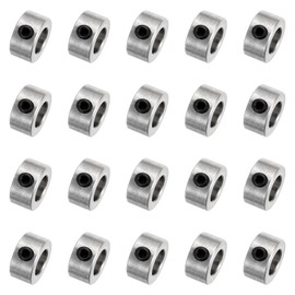 sourcing map 20pcs Set Screw Collars 8mm Bore Shaft Collars, 14mm OD, 7mm Width, Drill Stop Collar, Stainless Steel Drill Bits Depth Collars