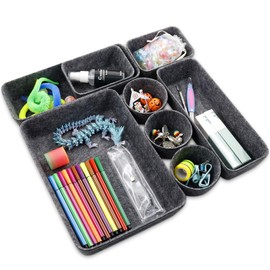 8 Stück Schubladen Organizer,Ordnungssystem Aus Filz,Schreibtisch Schubladen Organizer,Bade Make-up Organizer,Waschbare Aufbewahrungsbox,Faltbar Aufbewahrungskorb Aus Filz