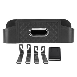 Car Back Seat Organizer Multifunctional Large Capacity Backseat Storage Box Tissue Holder for Daily Travel Black