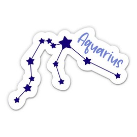 Squiddy Aquarius Zodiac Sign Stars Cute - Vinyl Sticker Decal for Phone, Laptop, Water Bottle (3" Wide)
