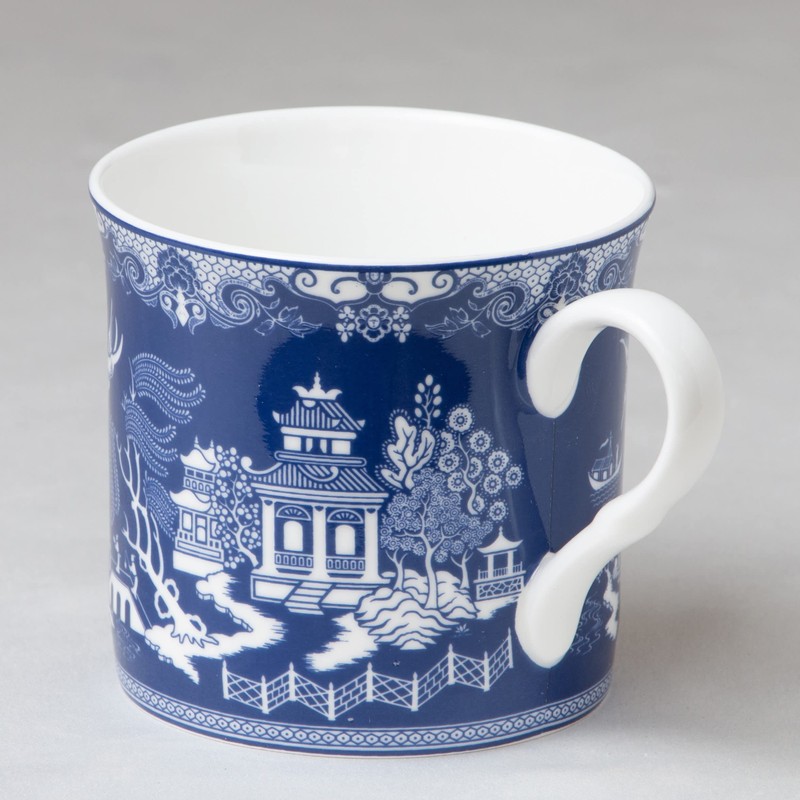 Grace Teaware Blue Willow Bone China Coffee Tea Mugs 10-Ounce