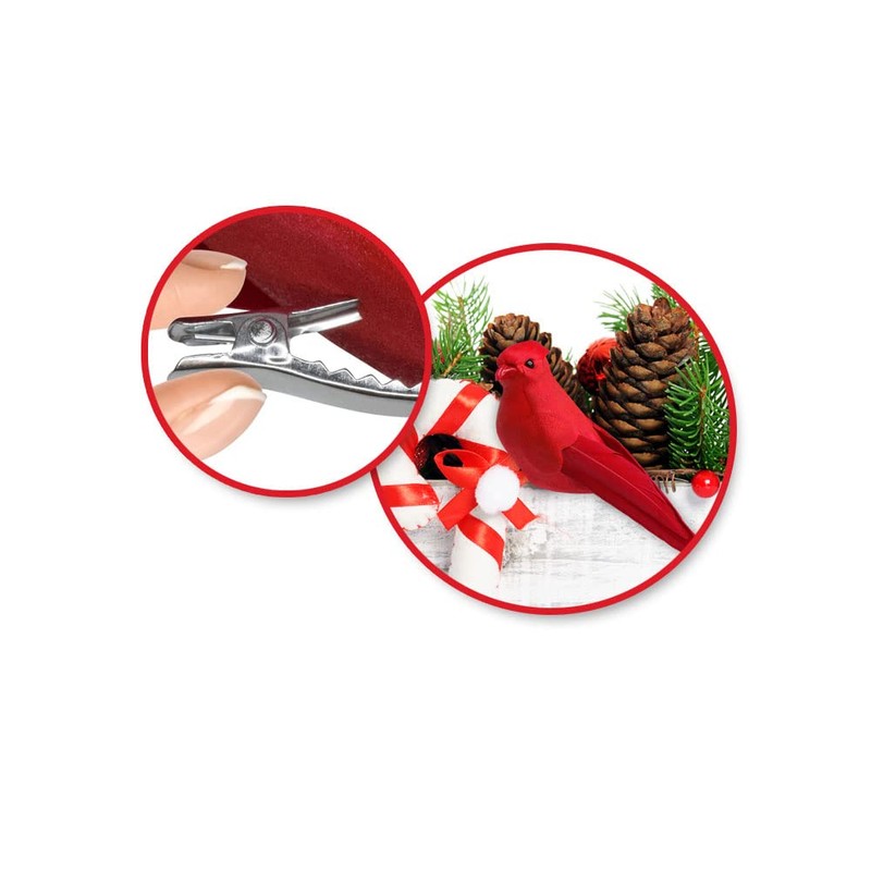 Cardinal Red Birds with Clips - Bird Ornaments or Wreath