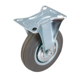 Silverline 926633 Fixman Rubber Castor Fixed, 125 mm 100 kg