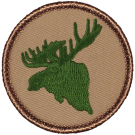 The Green Moose Patrol Patch - 2" Diameter Round Embroidered Patch (Hook & Loop Fastener)