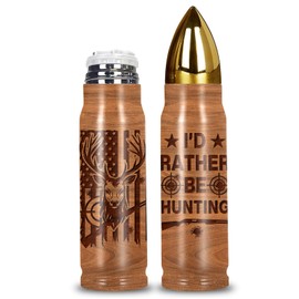 RHONGE Hunting Gifts For Men, Gun Deer American Flag Cup, Hunt Shooters Bullet Tumbler With Lid 17 Oz, Deer Hunting Gear For Men, Birthday Christmas Gifts, Christmas Travel Coffee Tumbler