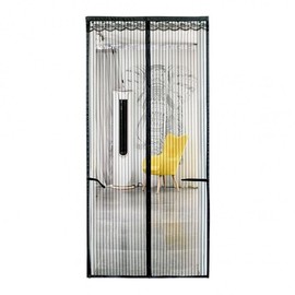 90x210cm Vitarito Black Stripe Magnetic Door Mosquito Net Magnetic Door Screen