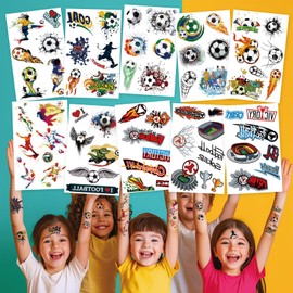 10-Pack Soccer-Themed Temporary Tattoo Stickers – 2.9 x 4.7 Inch Fake Tattoos for Kids and Adults – Perfect for Sports Parties, Game Day, and Soccer Fans