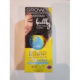 CURLS Blissful Lengths Blueberry Liquid Hair Growth Vitamin Dietary Supplement -