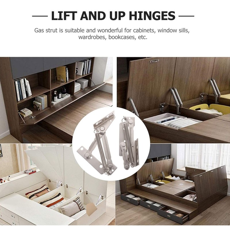 DOITOOL 85° Vertical Folding Spring Hinge for Cabinet Doors Nickel-Plated