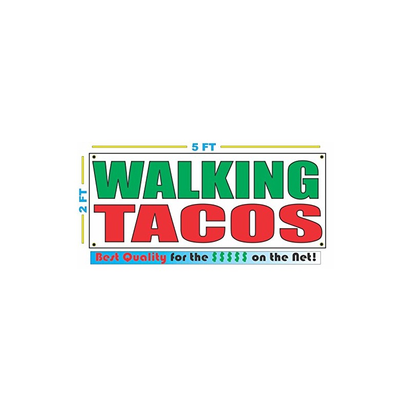 Walking Tacos 2x5 Banner Sign